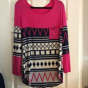 Aztec Deisgn Long sleeve blouse